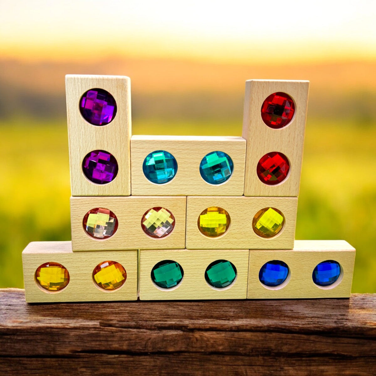 8-Piece Rectangular Gem Blocks with Storage Tray