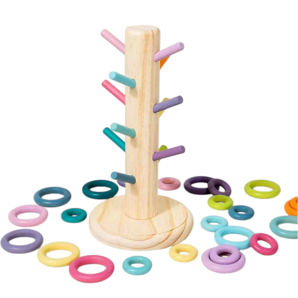 12-Dowel Sorting Tree with 24 Rings Set