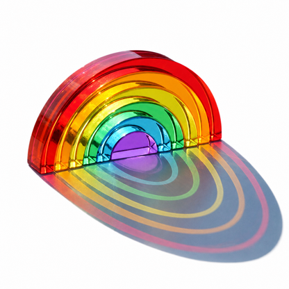 6-Piece Small Crystal-Clear Lucite Rainbow Stacker - Primary
