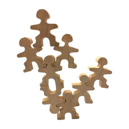32-Piece Wooden "Little People" Balancing Set - Natural