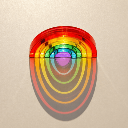 6-Piece Small Crystal-Clear Lucite Rainbow Stacker - Primary