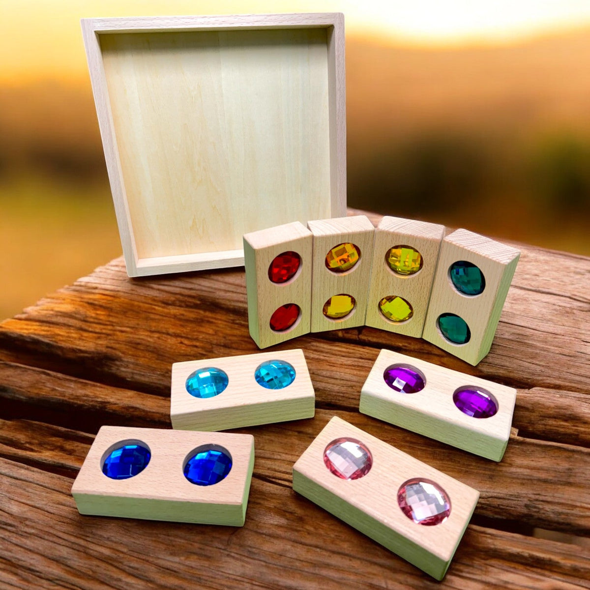 8-Piece Rectangular Gem Blocks with Storage Tray