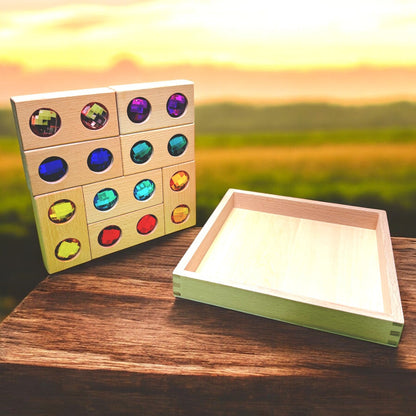 8-Piece Rectangular Gem Blocks with Storage Tray