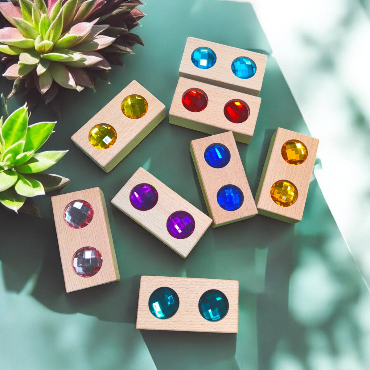 8-Piece Rectangular Gem Blocks with Storage Tray