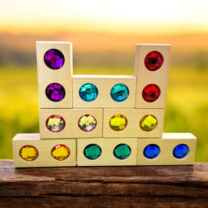 8-Piece Rectangular Gem Blocks with Storage Tray