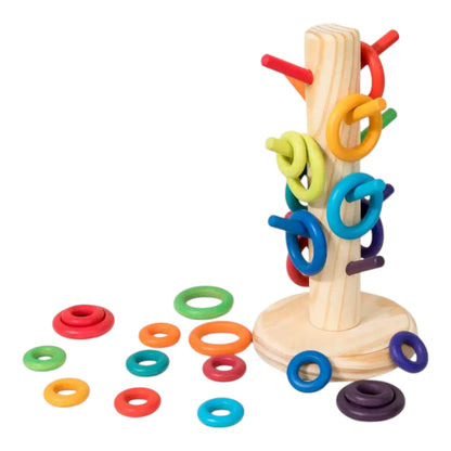 12-Dowel Sorting Tree with 24 Rings Set