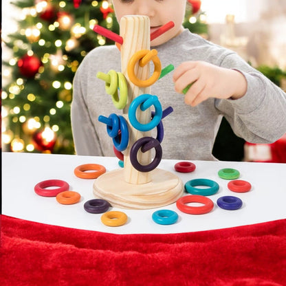 12-Dowel Sorting Tree with 24 Rings Set
