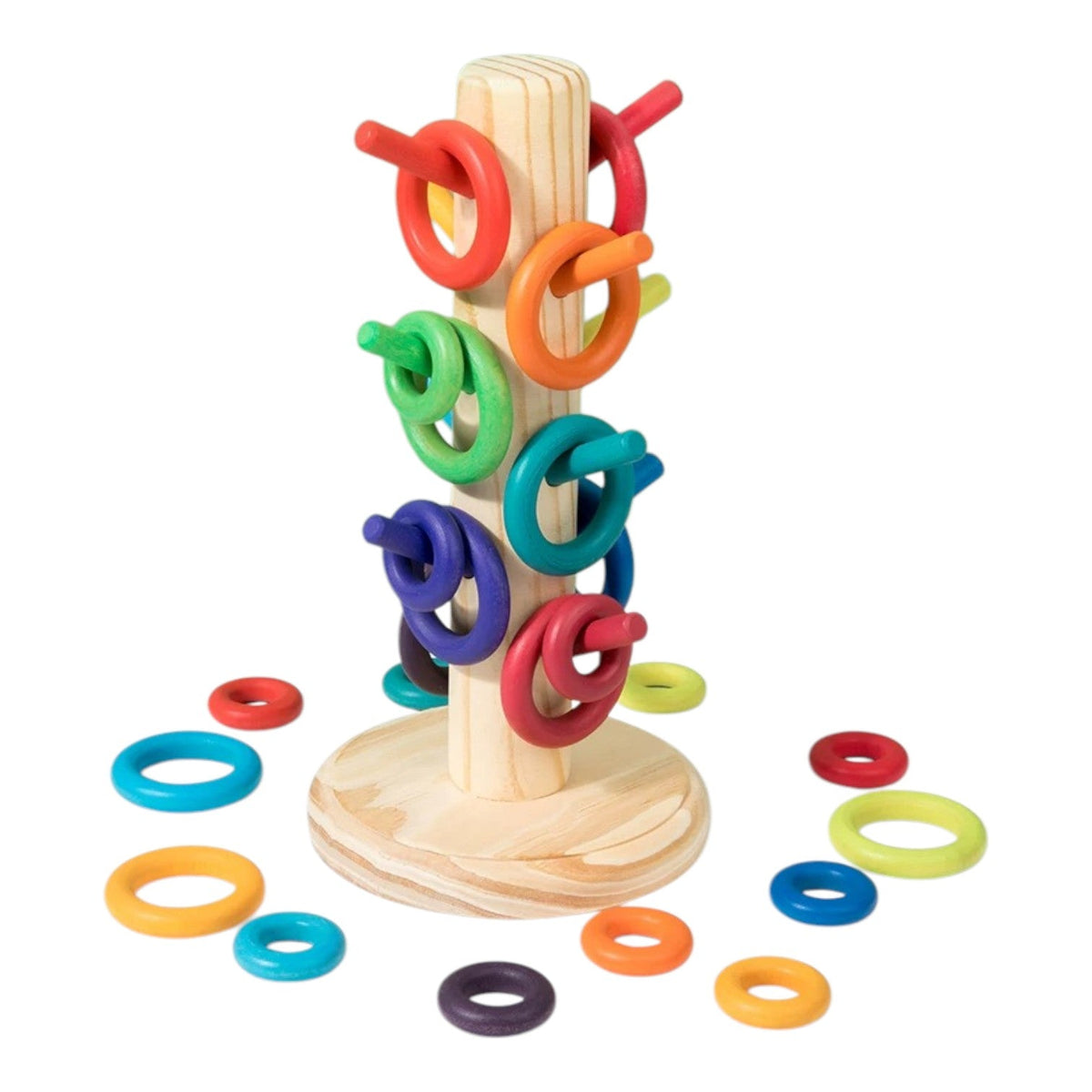 12-Dowel Sorting Tree with 24 Rings Set