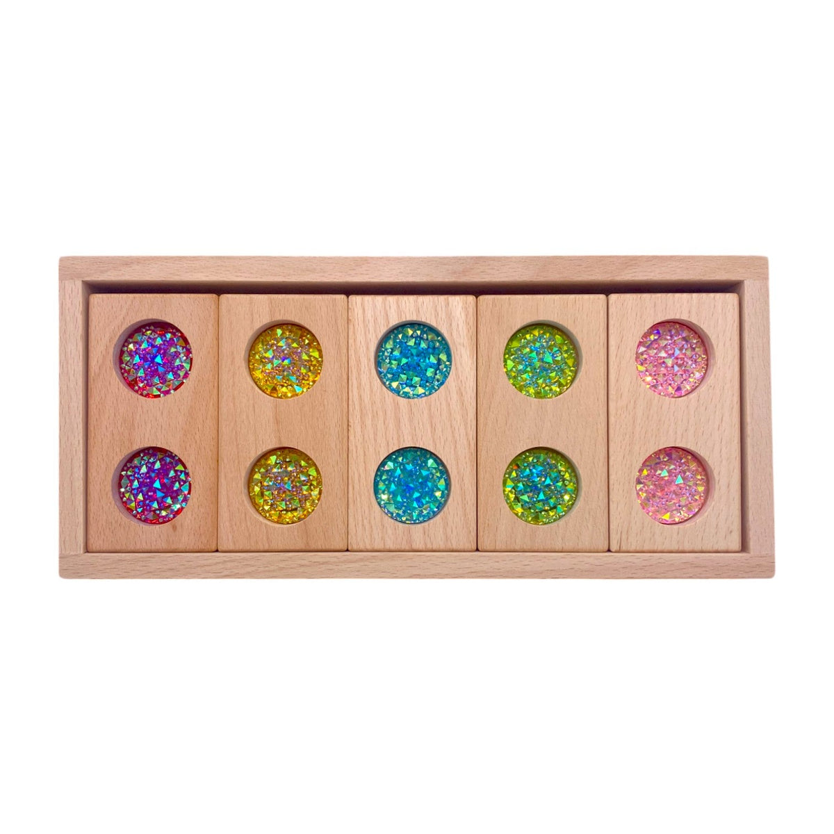 Gem Block Collection – 3 Styles with Wooden Storage Trays
