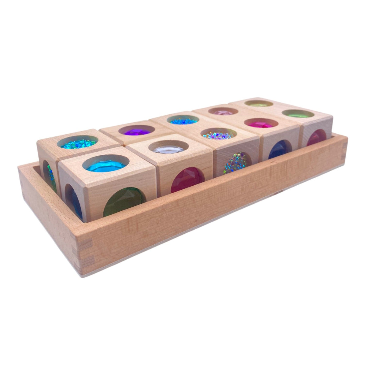 Gem Block Collection – 3 Styles with Wooden Storage Trays