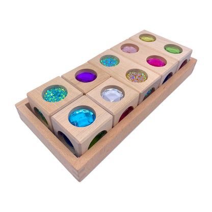 Gem Block Collection – 3 Styles with Wooden Storage Trays