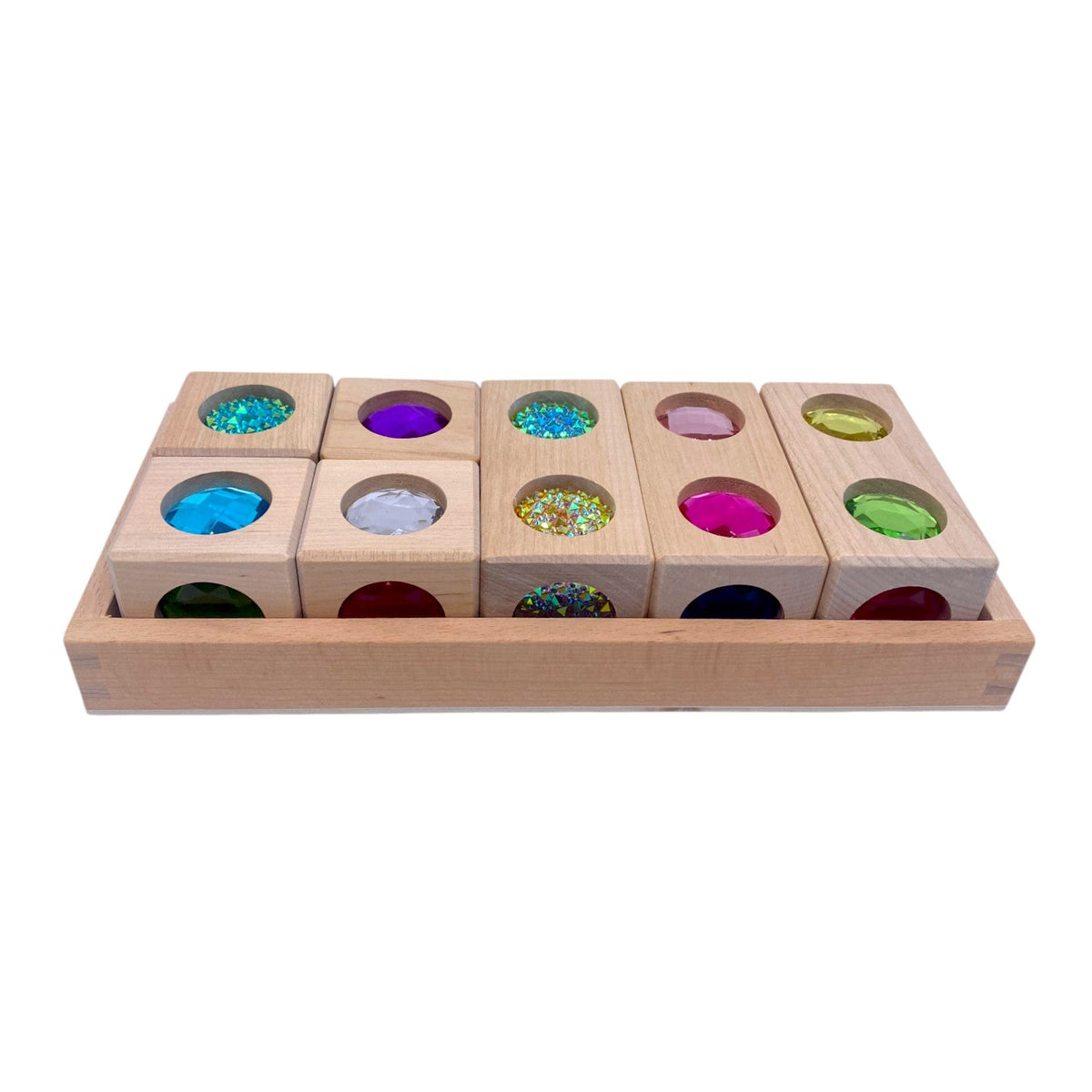 Gem Block Collection – 3 Styles with Wooden Storage Trays