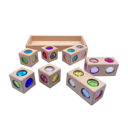 Gem Block Collection – 3 Styles with Wooden Storage Trays