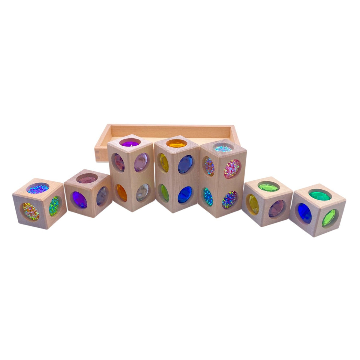 Gem Block Collection – 3 Styles with Wooden Storage Trays