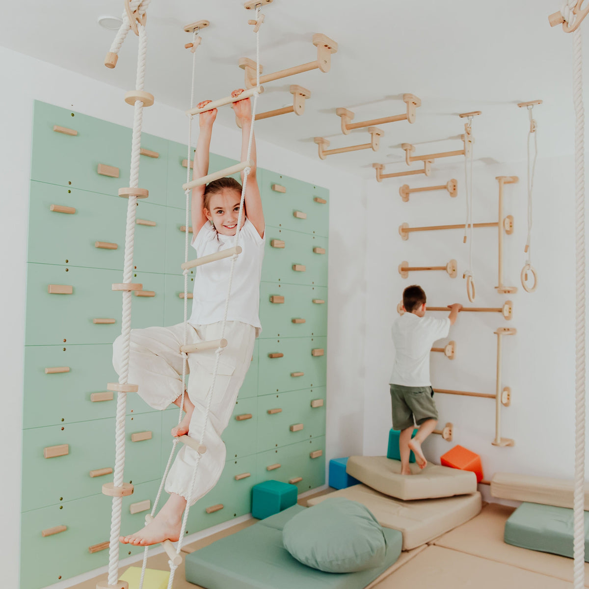 Kids Climbing Ropes