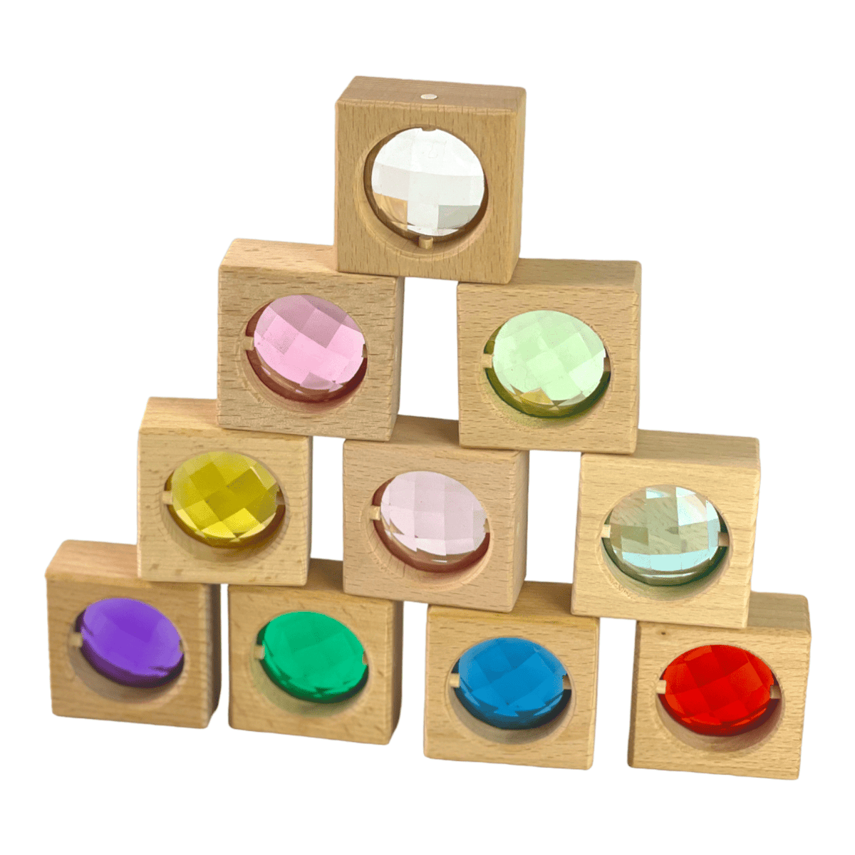 30-Piece Gem Window Blocks & Lucite Cube Set with Storage Tray
