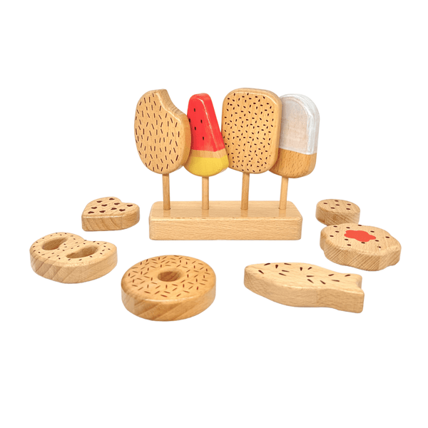 10-Piece Wooden Popsicle & Pastry Playset