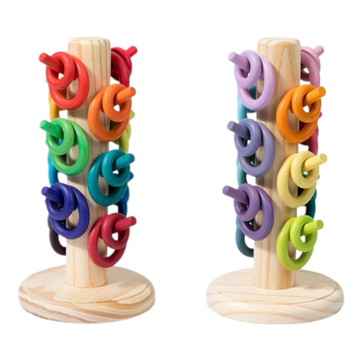 12-Dowel Sorting Tree with 24 Rings Set