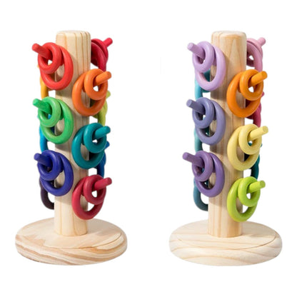 12-Dowel Sorting Tree with 24 Rings Set