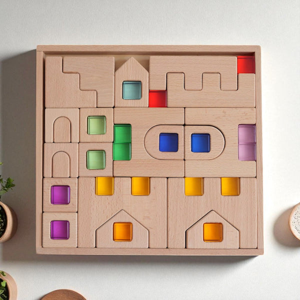 Wooden Architectural Building Blocks – 21 or 26 Piece Set