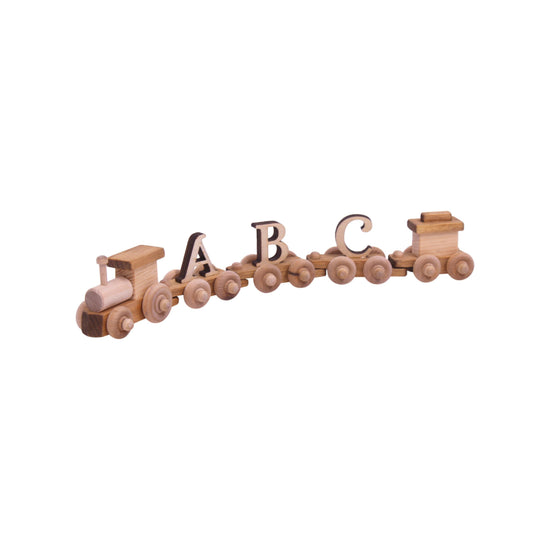 Wooden Name Train Toy, Custom ABC Letter Train, Amish-Made – Figgy