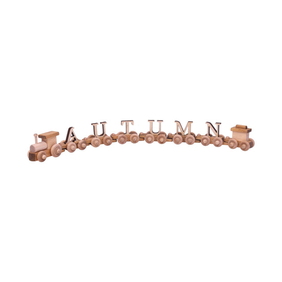 Train Wheel Names Wooden Name Train Toy, Custom ABC Letter Train, Amish-Made – Figgy
