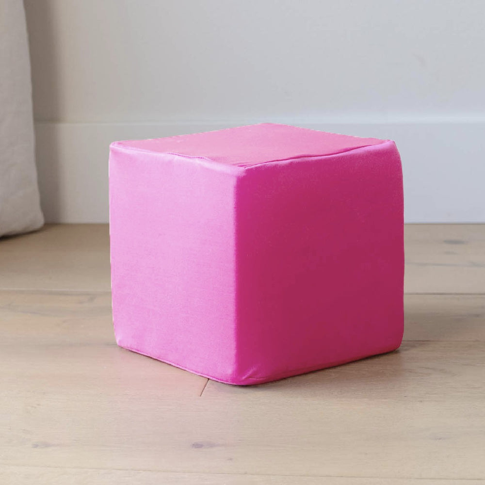 Light Pink covered 6x6 soft foam cube