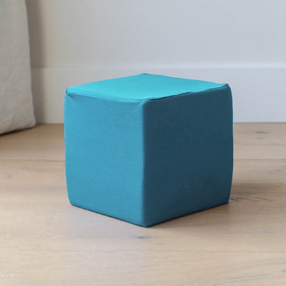 Turquoise covered 6x6 soft foam cube