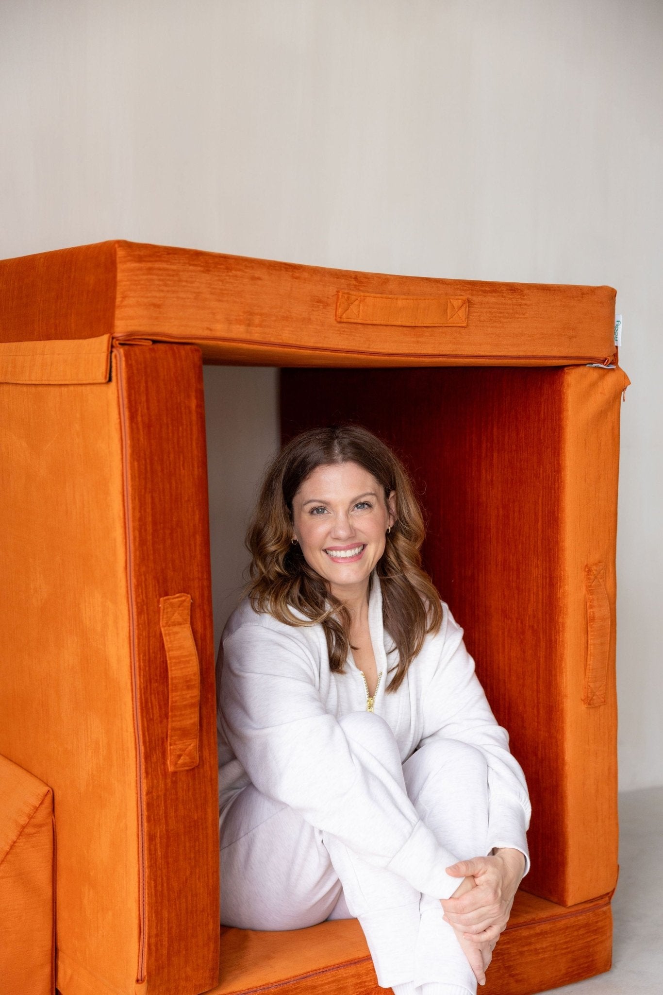 Kids building fort with Figgy